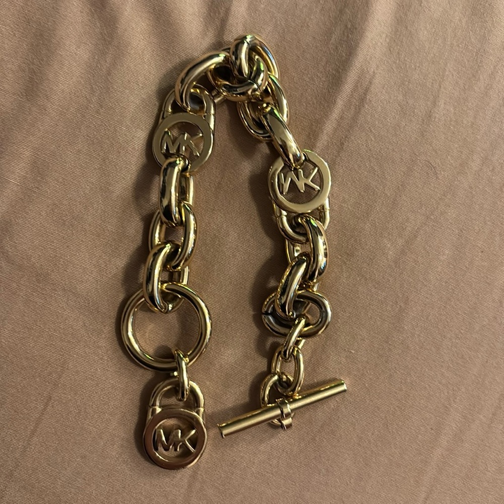 Michael Kors Gold Lock Chain Bracelet